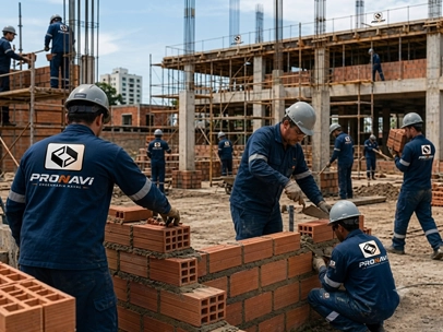 Execução de obras civis de alvenaria estrutural pesada